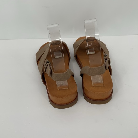 Market & Spruce Carlla Asymmetric sandal taupe tan shoe strappy flat brown new 6 - Picture 5 of 6